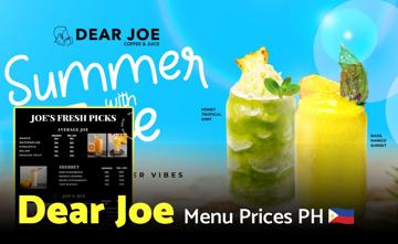 Dear Joe Philippines Menu Price