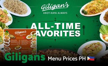 Giligans Philippines Menu Price