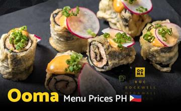 Ooma Philippines Menu Price